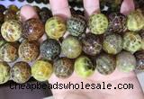 CAA5043 15.5 inches 18mm round yellow dragon veins agate beads