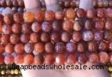 CAA5073 15.5 inches 10mm round red dragon veins agate beads