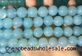 CAA5095 15.5 inches 14mm round sea blue agate beads wholesale