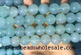 CAA5096 15.5 inches 16mm round sea blue agate beads wholesale