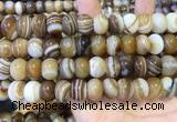 CAA5106 15.5 inches 10*14mm rondelle striped agate beads