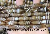 CAA5112 15.5 inches 8*25mm rice striped agate beads wholesale