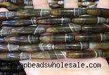 CAA5118 15.5 inches 8*33mm rice striped agate beads wholesale