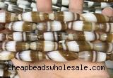 CAA5122 15.5 inches 10*30mm rice striped agate beads wholesale