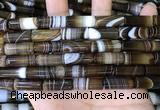 CAA5125 15.5 inches 8*20mm tube striped agate beads wholesale