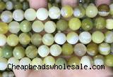 CAA5160 15.5 inches 12mm faceted round banded agate beads