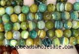 CAA5167 15.5 inches 12mm faceted round banded agate beads