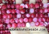 CAA5194 15.5 inches 10mm faceted round banded agate beads