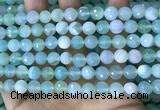 CAA5221 15.5 inches 8mm faceted round banded agate beads