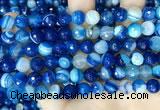 CAA5228 15.5 inches 8mm faceted round banded agate beads