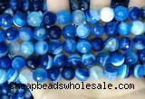 CAA5229 15.5 inches 10mm faceted round banded agate beads