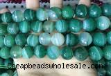 CAA5239 15.5 inches 16mm faceted round banded agate beads