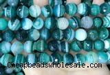 CAA5244 15.5 inches 12mm faceted round banded agate beads