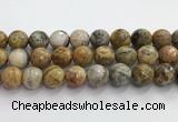 CAA5294 15.5 inches 12mm faceted round crazy lace agate beads wholesale