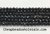 CAA5338 15.5 inches 8mm faceted round black onyx beads wholesale