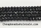 CAA5339 15.5 inches 10mm faceted round black onyx beads wholesale