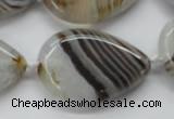 CAA534 15.5 inches 24*35mm flat teardrop madagascar agate beads