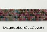 CAA5435 15.5 inches 6*8mm faceted rondelle agate gemstone beads