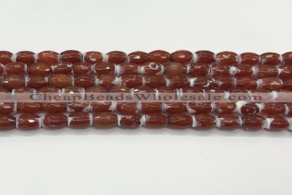 CAA5460 15.5 inches 8*12mm faceted rice agate beads