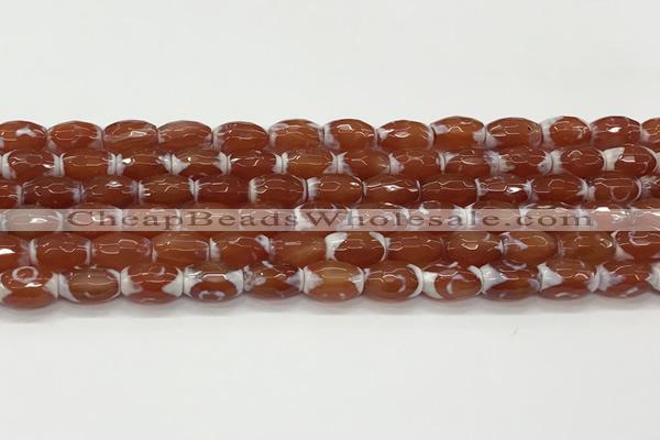 CAA5461 15.5 inches 8*12mm faceted rice agate beads