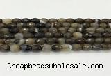 CAA5478 15.5 inches 8*12mm faceted rice agate beads