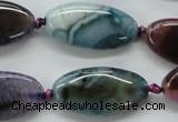 CAA551 15.5 inches 15*30mm oval dyed madagascar agate beads