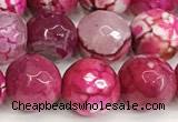 CAA5522 15 inches 10mm faceted round fire crackle agate beads