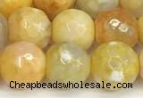 CAA5525 15 inches 10mm faceted round fire crackle agate beads