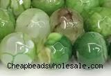 CAA5527 15 inches 10mm faceted round fire crackle agate beads