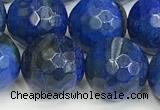 CAA5547 15 inches 12mm faceted round fire crackle agate beads