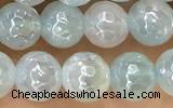 CAA5554 15 inches 6mm faceted round AB-color banded agate beads