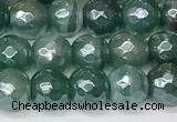 CAA5604 15 inches 6mm faceted round AB-color banded agate beads