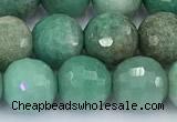 CAA5706 15 inches 8mm faceted round green grass agate beads