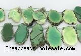 CAA5709 Top drilled 25*30mm - 40*50mm freeform grass agate beads