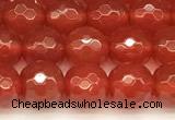 CAA5740 15 inches 6mm faceted round red agate beads