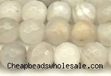 CAA5765 15 inches 6mm faceted round white crazy lace agate beads