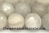 CAA5767 15 inches 10mm faceted round white crazy lace agate beads