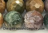 CAA5777 15 inches 10mm faceted round ocean agate beads