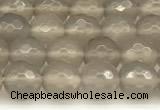 CAA5785 15 inches 6mm faceted round grey agate beads