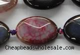 CAA579 15.5 inches 20*30mm faceted oval dragon veins agate beads