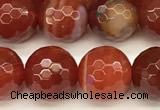 CAA5837 15 inches 10mm faceted round banded agate beads