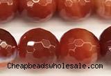 CAA5838 15 inches 12mm faceted round banded agate beads