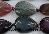 CAA586 15.5 inches 18*25mm faceted teardrop dragon veins agate beads