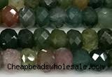 CAA5916 15 inches 4*6mm faceted rondelle Indian agate beads