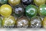 CAA5953 15 inches 8mm faceted round AB-color line agate beads