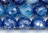 CAA5992 15 inches 8mm faceted round AB-color line agate beads