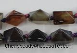 CAA603 15.5 inches 13*13*15mm pyramid dragon veins agate beads