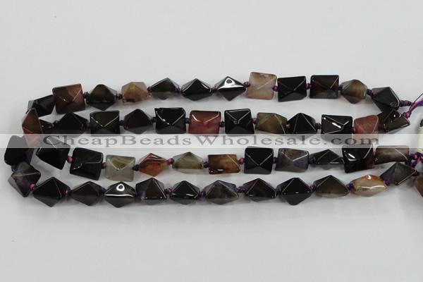 CAA603 15.5 inches 13*13*15mm pyramid dragon veins agate beads