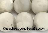 CAA6078 15 inches 10mm round matte white crazy lace agate beads