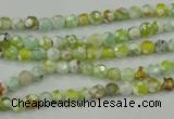 CAA707 15.5 inches 4mm faceted round fire crackle agate beads